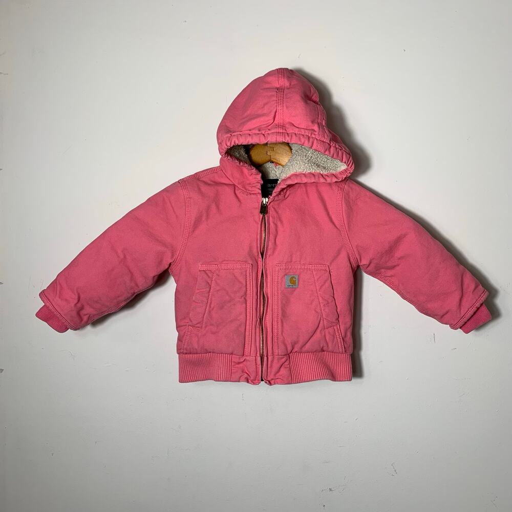 Baby Girl Sherpa Lined Carhartt Jacket Pink Size 24 Months
